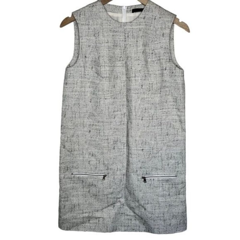Jenni Kayne micro tweed lined sleeveless above knee business sheath dress small